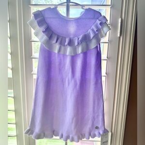 Granlei Lavender Knit Ruffle Party Dress Girls 6 NWT Made in Spain Boutique